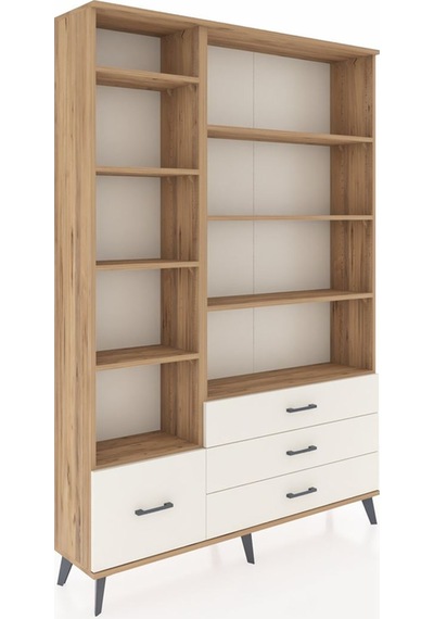 Arges Dolap 9 Raflı 4 Çekmeceli 132x30x195 Çam-çam/aytaşı Çam