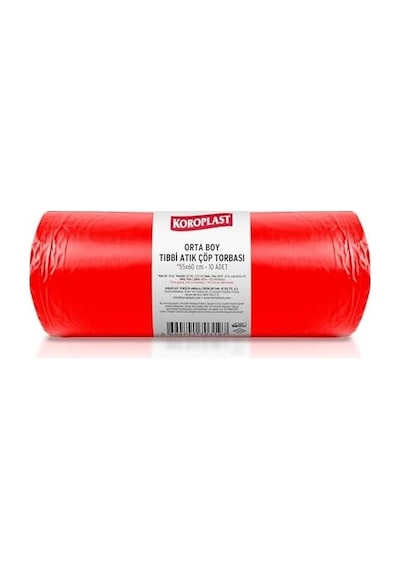 Büzgülü Tıbbi Atık Poşeti Orta Boy 55x60 Cm, 10x10&apos Lu Sızdırmaz Yırtılmaz Profesyonel Çöp Poşeti, Geri Dönüştürülebilir Kolay Bağlanır Tıbbi Atık Torbası, Hastane, Klinik Büzgülü Çöp Poşeti