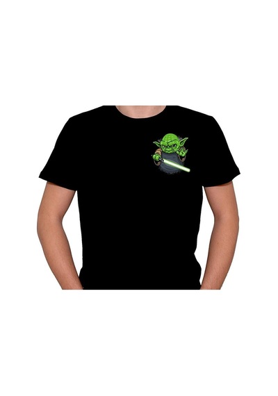 Yoda Işın Kılıcı Star Wars Cep Logo Tişört Unisex T-shirt 001