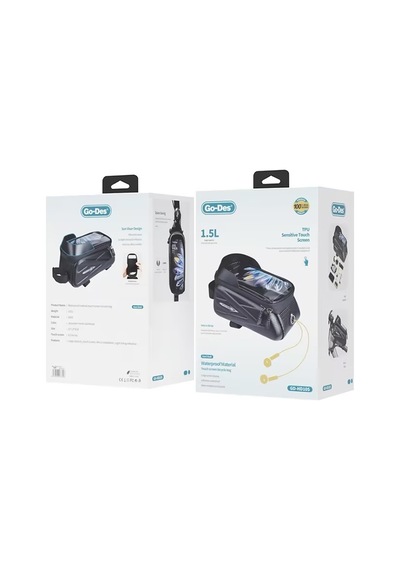 Go Des Gd-hd105 Telefonluklu Su Geçirmez Bisiklet Çantası 1.5 Litre Siyah