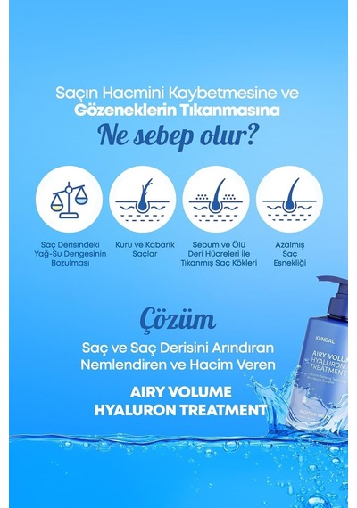 Arındıran Nemlendiren Hacim Veren Saç Kremi Airy Volume Hyaluron Treatment 500ml Blossom Br. Diğer