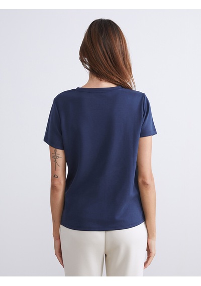 Lcw Everyday Lacivert Soft Touch Kadın Tişört