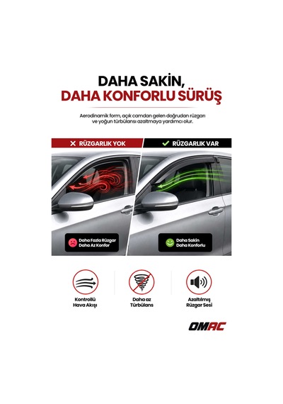 Ford Transit Mk6&mk7 2002-2013 Uyumlu Araca Özel Sport Style Akrilik Cam Rüzgarlığı Koyu 2 Parça