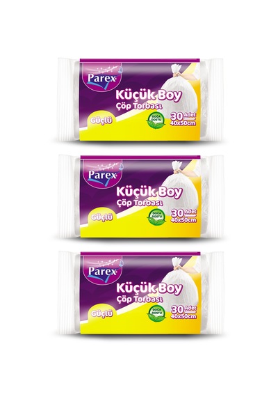 Güçlü Çöp Torbası Küçük Boy 30'lu 40 X 50 Cm Üçlü Set