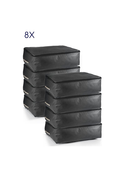 8'li Set 53x44x20 Cm Home Organizer Çekyat & Baza Altı Düzenleyici Hurç Siyah