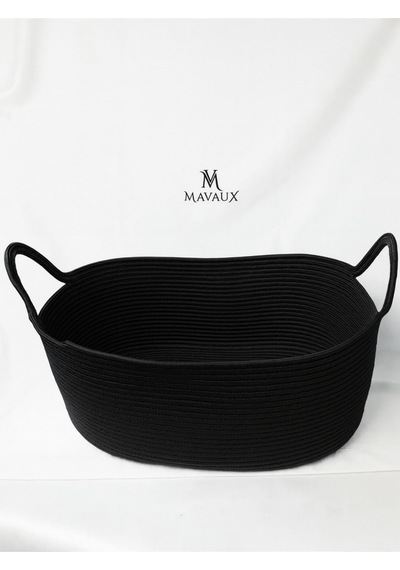 Mavaux Hasır Jüt Dekoratif Sepet 20x30x50 Cm, Oyuncak, Çamaşır, Banyo, Mutfak Ve Düzenleyici Saklama Sepeti Siyah
