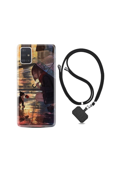 Samsung Uyumlu Galaxy A51 Kılıf Ipli Askılı Kız Ve Kedi 1762