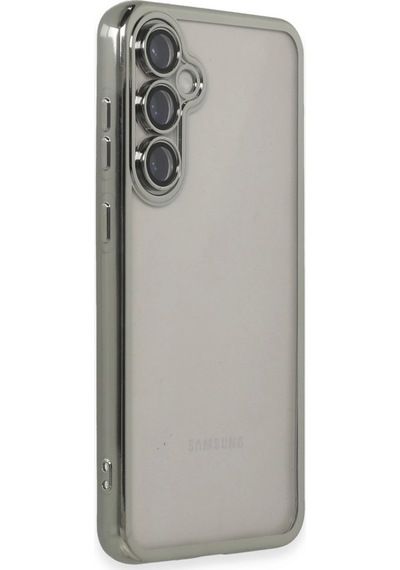 Samsung Uyumlu Galaxy S23 Fe Kılıf Kamera Korumalı Lensli Silikon Gümüş,