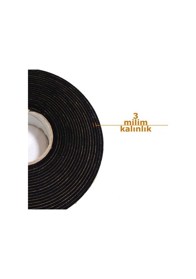 Kapı Pencere Bandı / Yapışkan Bantlı Sünger / Epdm-3Mmx40Mm-Siyah-10 Metre