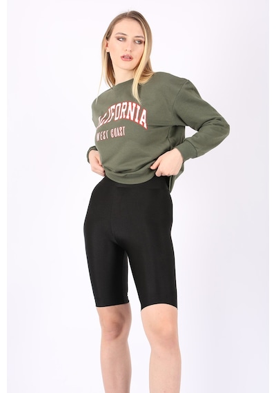 Madmext Mad Girls Haki Bisiklet Yaka Kadın Sweatshirt Mg789 Haki