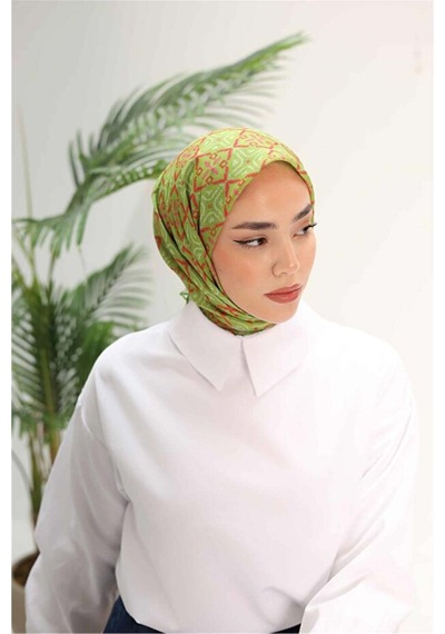 Silk Home Pusula Desen Soft Pamuk Eşarp Fıstık Yeşili