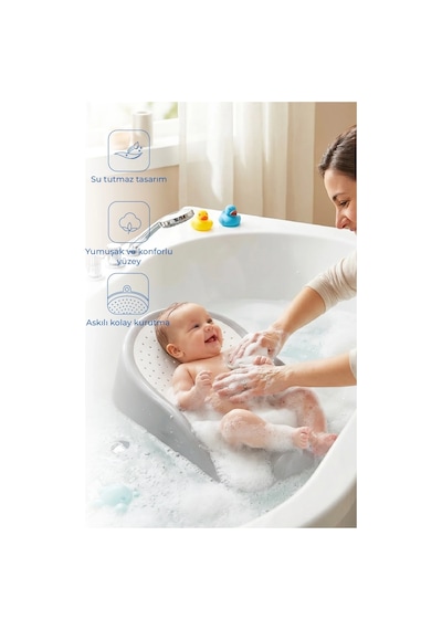 Babyjem Soft Banyo Desteği Bebek Yıkama Yardmcısı Soft Gri