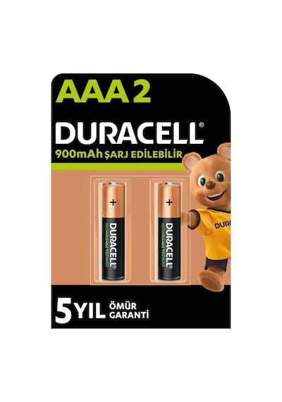 Duracell AAA 900 mAh İnce Kalem Şarj Edilebilir Pil 2'li