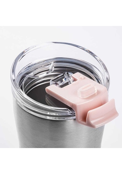 Pembe Çift Katmanlı Paslanmaz Çelik Termos Bardak 500ml