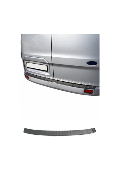 Ford Tourneo Custom I 2012-2023 Uyumlu Krom Arka Tampon Eşiği Paslanmaz Çelik Siyah