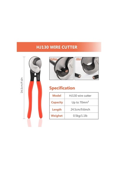 Hx-50b Akü Kablo Pabucu Sıkma Pensesi 6 50 Mm² Kablo Sıkma Kapasitesi Güçlendirilmiş Gövde + 60 Adet Terminal