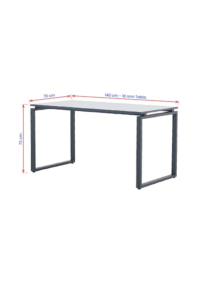 Arpelia Çalışma Masası 140x70x73 Cm Dikdörtgen Ayaklı Antrasit Arpelia Çalışma Masası 140x70x73 Cm Dikdörtgen Ayaklı Antrasit