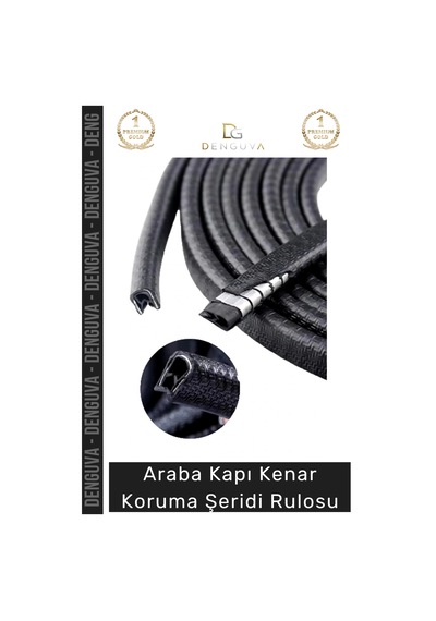 Fitilşerit Otomobil Kapı Kenar Metal Klipsli Kauçuk Esnek Darbe Çizilme Koruma Fitil Şeridi Rulosu