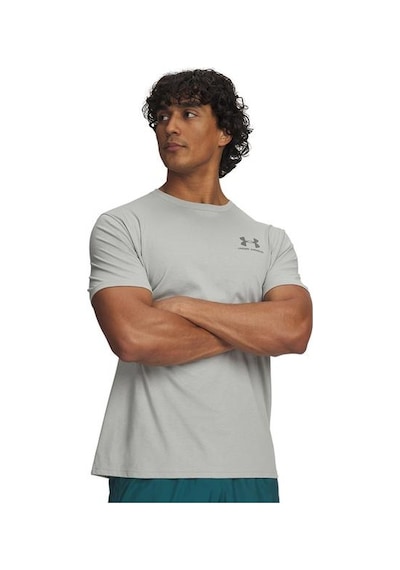 Under Armour Sportstyle Left Chest Erkek Gri Tişört Gri