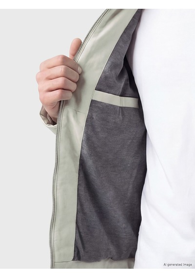 Lcwaıkıkı Classic Bej Regular Fit Dik Yaka Erkek Deri Görünümlü Mont