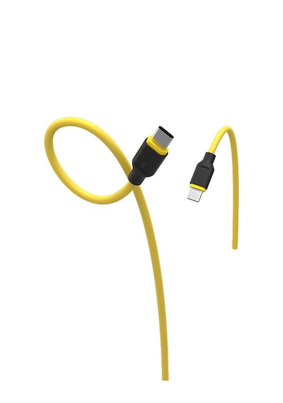 Sharge Phantom USB-C to USB-C 100W Ekstra Elastik Hızlı Şarj Kablosu - Sarı