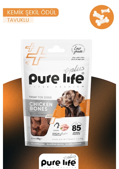 Purelife Plus Köpek Ödül Kemiği Tavuk Etli 80gr