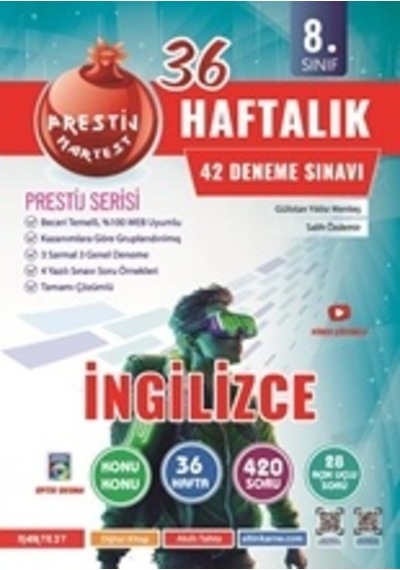 8. Sınıf Haftalık İngilizce 42 Deneme + 4 Yazılı Sınavı