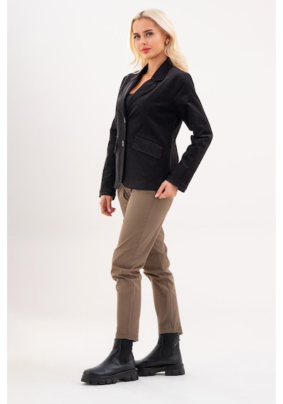 Bold & Young Kadın Baskılı Kadife Blazer Ceket Likralı Pamuklu Kumaş, Astarlı, Çift Cepli Balıksırtı Siyah Bold & Young Kadın Baskılı Kadife Blazer Ceket Likralı Pamuklu Kumaş, Astarlı, Çift Cepli Balıksırtı Siyah