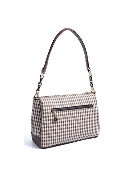 Silver Polo Sp910 Kadın Çapraz Çanta Ekose Line Kare Kahve Sarı-kahve