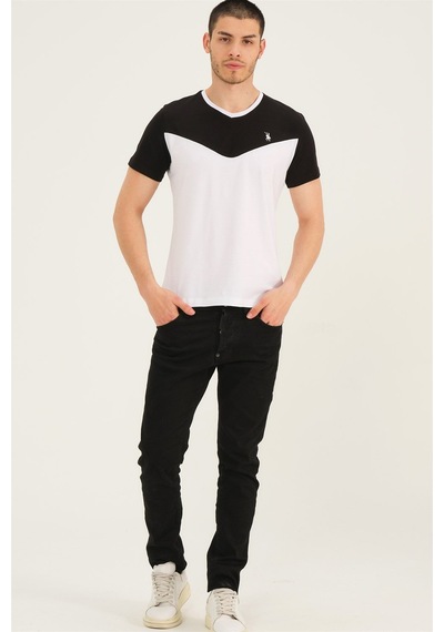 T8591 Dewberry Mens T-shırt-beyaz Beyaz