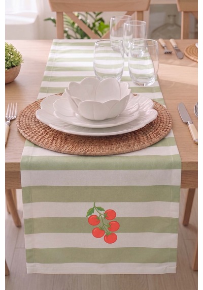Cherry Vine Baskılı Runner 40x140 Cm Çok Renkli