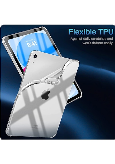Apple Uyumlu iPad 10. Nesil 10.9" Kılıf Darbelere Dayanıklı Şeffaf Kapak A2696 A2757 A2777