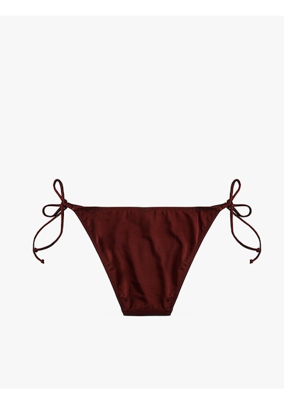 Koton Yanları Bağlamalı İpli Bikini Altı Kahverengi 6sak00019mm