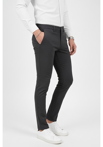 Deepsea Erkek Füme Modern Fit Likralı Kumaş Pantolon Günlük & Ofis Kullanımı 2602020 Füme