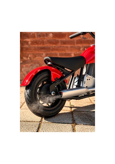36v 180w Chopper Akülü Motor Elden Gazlı Dumanlı Şişme Lastikli Lityum Pilli Kırmızı