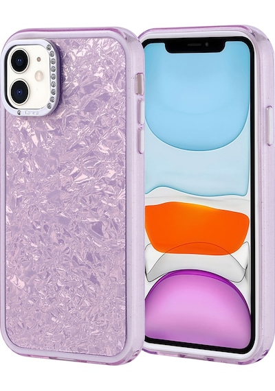 Apple     Uyumlu iPhone 11 Kılıf Taşlı Tasarımlı Zore Kapi Kapak Lila