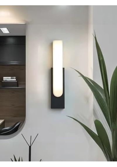 Dekoratif Led Aplik, Çift Yönlü, 10w, 3200k Gün Işığı, Siyah, Çift Yönlü Işık Led Duvar Aydınlatma Cata Hawai İç Ve Dış Mekan Abanoz