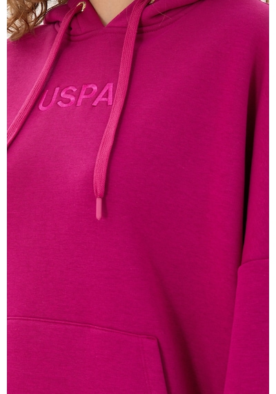 U.S. Polo Assn.  Kadın Fuşya Kapüşonlu Sweatshirt 50292370-VR023