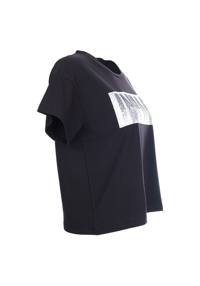 Ysatis Oversize Minimalist Kadın Bluz - Kısa Kol - Günlük Siyah