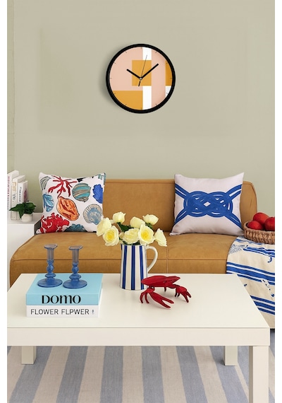 Modern Tasarım Duvar Saati - 30cm - Önü Camlı Siyah Kasa - Sessiz Mekanizma-jh0405 Siyah