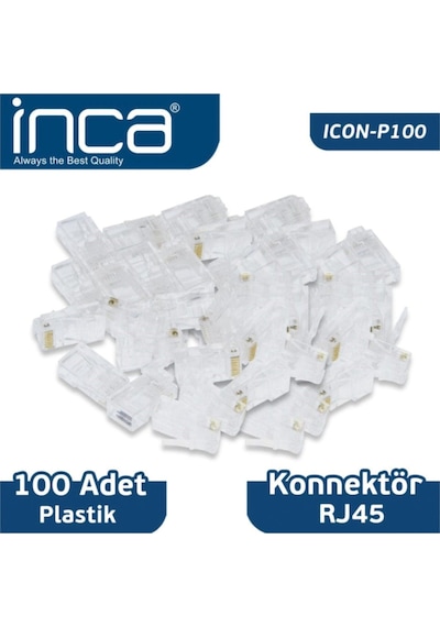 Icon-P100 Inca Rj-45 100 Adet Plastik Konnektör