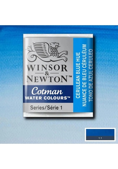 Winsor & Newton Cotman Yarım Tablet Sulu Boya 139 Cerulean Blue Hue Çok Renkli