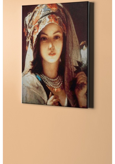Webstyle Sayılarla Boyama Seti Kasnaklı Beyaz Leylaklı Kız 50 X 65 Cm