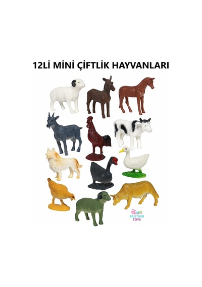 Mini Çiftlik Hayvanları 12'li Set