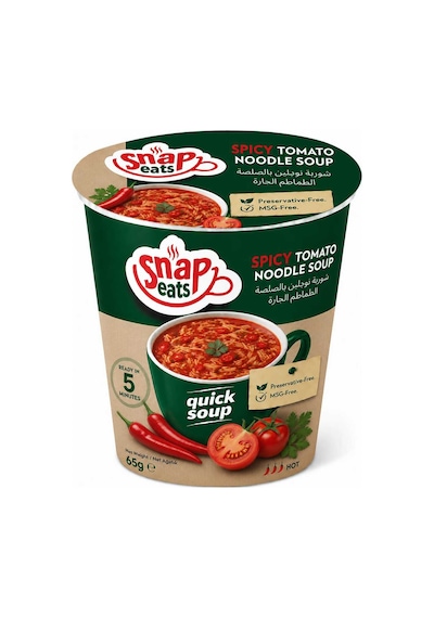 Hazır Çorba Bardakta Acılı Domatesli Noodle Çorbası 1 Koli 24 Adet