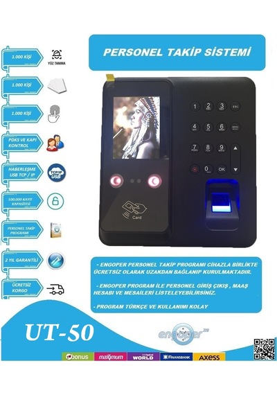 Yüz Okuma Parmak İzi Personel Takip Sistemi Kurulum Dahildir