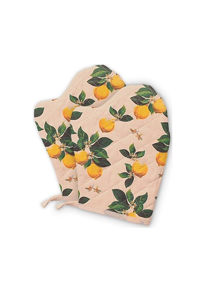 Molinella Yanmaz Kapitone Duck Kumaş Renkli Çift Fırın Eldiveni 20x27 Cm