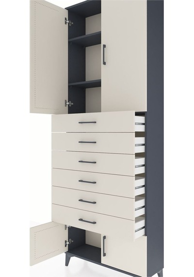 Arges Dolap 3 Raflı 6 Çekmeceli 4 Kapaklı 88x30x243 Antrasit-... Antrasit Arges Dolap 3 Raflı 6 Çekmeceli 4 Kapaklı 88x30x243 Antrasit-... Antrasit