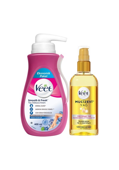 Veet Mucizevi Yağ - Çok Amaçlı Nemlendirici 100 ML + Veet Professional Tüy Dökücü Krem 400 ML