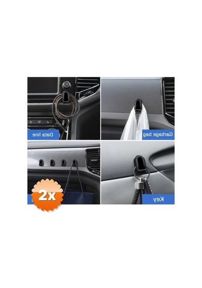 2 Paket Siyah Çok Amaçlı Yapışkanlı Kanca 10'lu